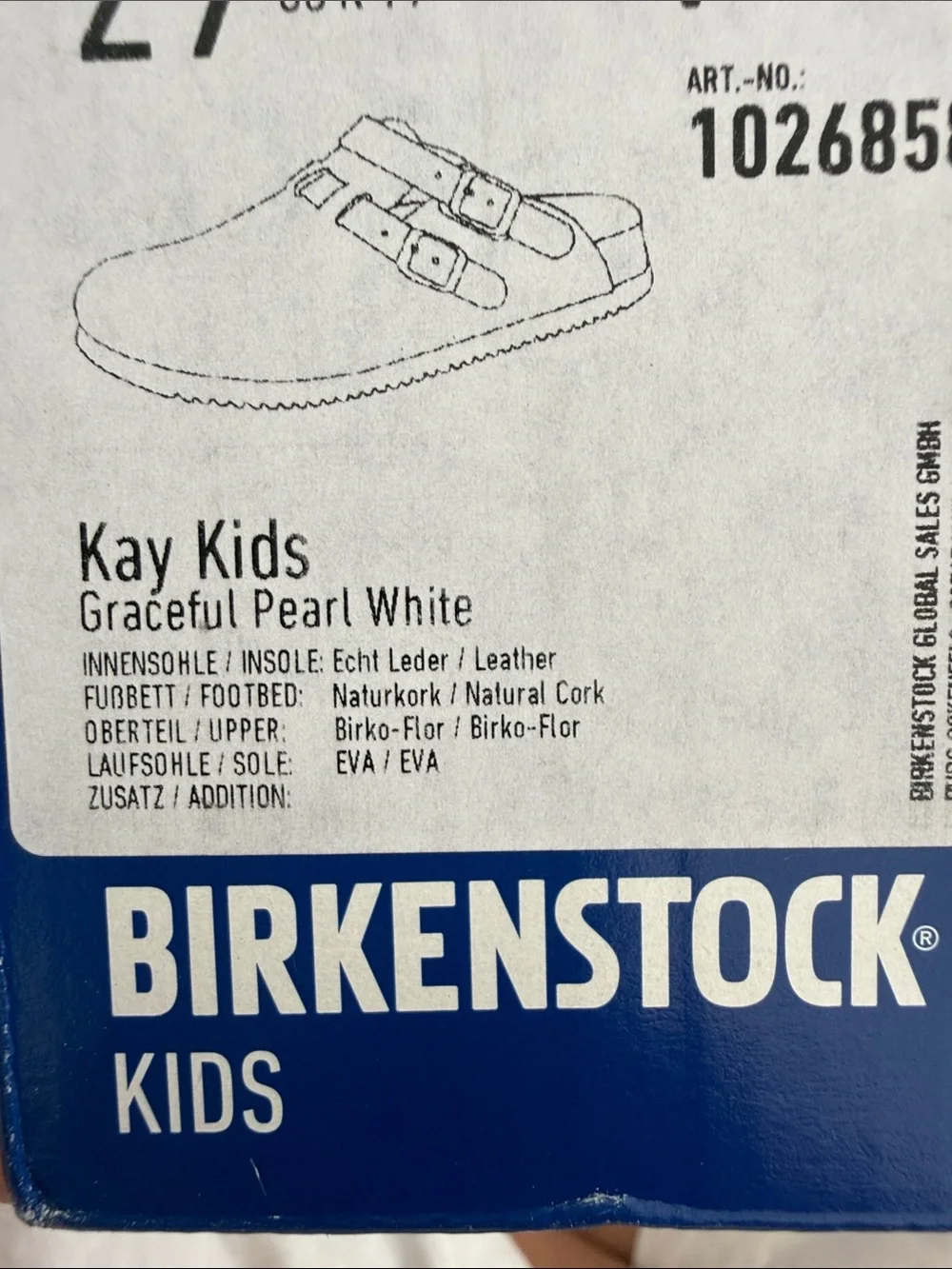 Birkenstock Kids Metallic Pearl Clogs - Pearl Cream - Kay kids size 27